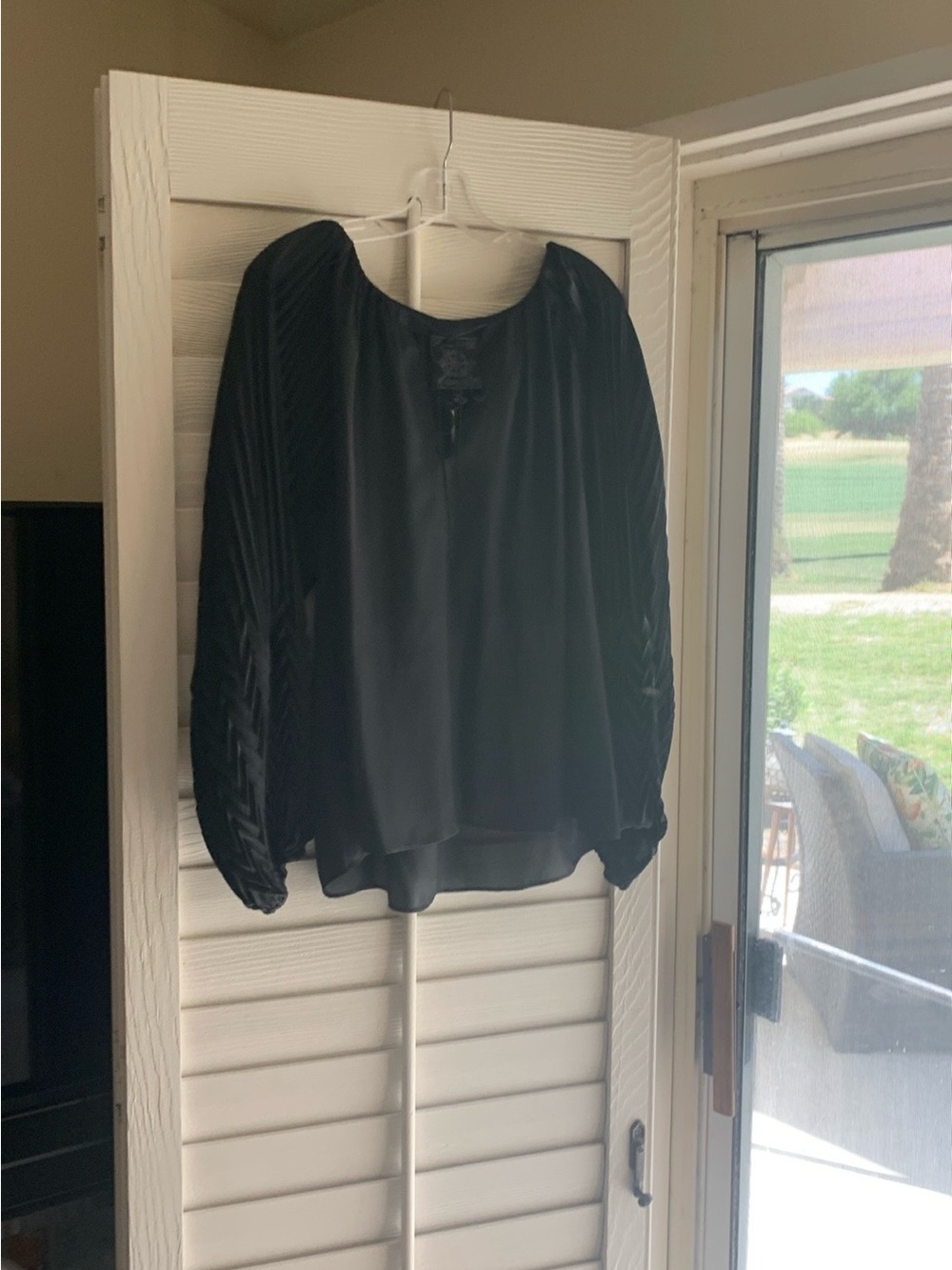 Johnny Was Black Sheer Peasant Blouse